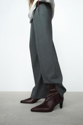 Bottines en cuir - Bordeaux