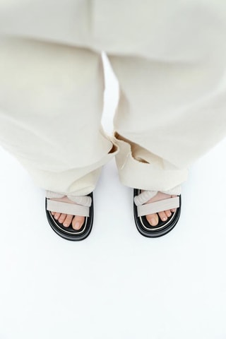 Mules com plataforma- Bege