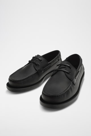 Sapatos de vela em couro- Preto