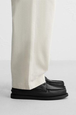 Sapatos de vela em couro- Preto