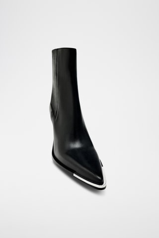 Bottines compensées en cuir - Noir