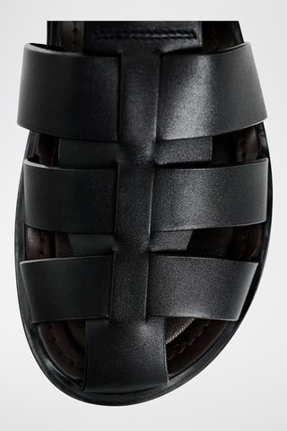 Sandálias romanas em couro - Preto