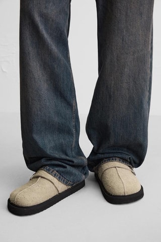 Socas em nobuck- Cinzento claro