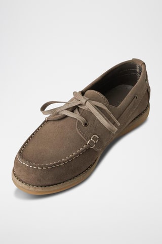 Sapatos de vela em nobuck - Castanho