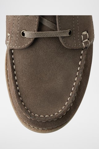 Sapatos de vela em nobuck - Castanho