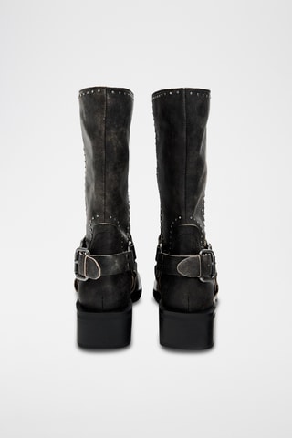 Bottines en cuir - Gris foncé