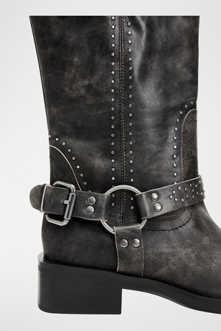 Bottines en cuir - Gris foncé