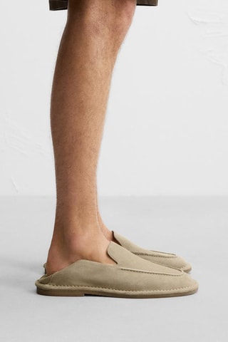 Mocassins em nobuck - Bege