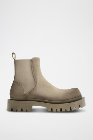 Botins em nobuck - Bege- claro