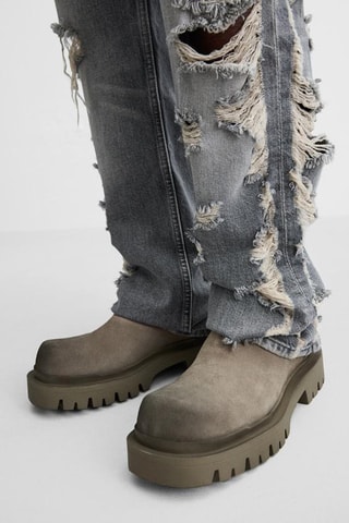 Botins em nobuck - Bege- claro