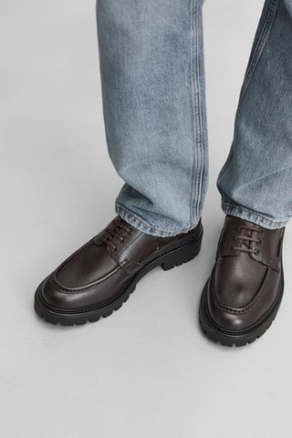 Sapatos de vela em couro - Castanho-