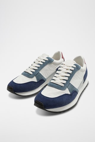 Sapatilhas em nobuck- Azul-marinho