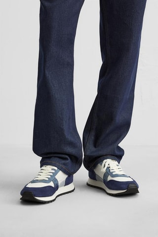 Sapatilhas em nobuck- Azul-marinho