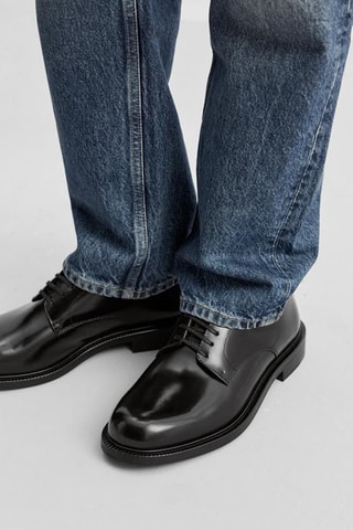 Derbies em couro - Preto