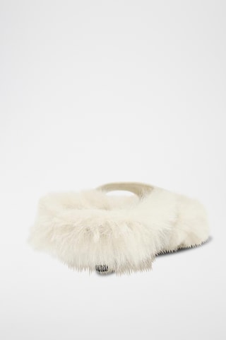 Sandálias de salto em couro- Cru