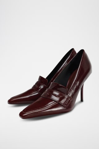 Sapatos de salto em couro - Bordô