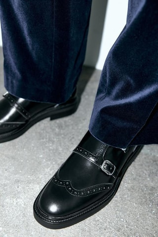 Richelieus em couro - Preto