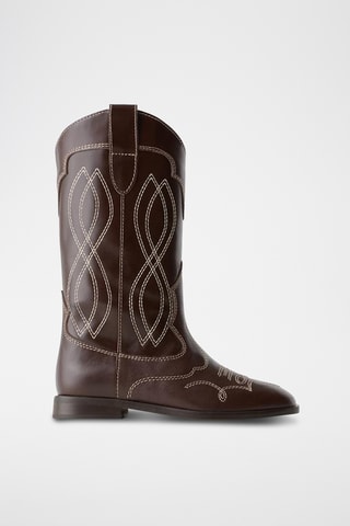 Botas em couro - Castanho