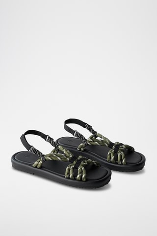 Sandálias- Preto e verde