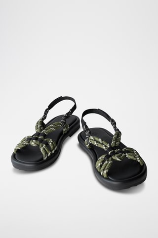 Sandálias- Preto e verde