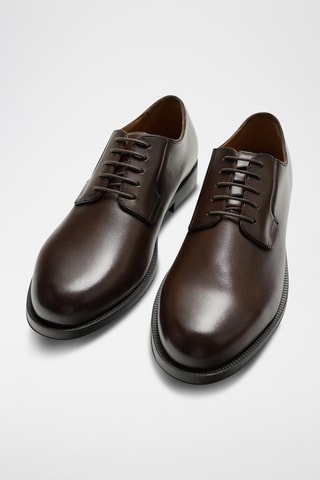Derbies em couro - Castanho