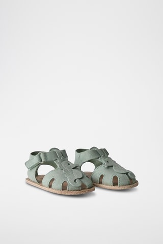 Sandálias em nobuck - Verde-água