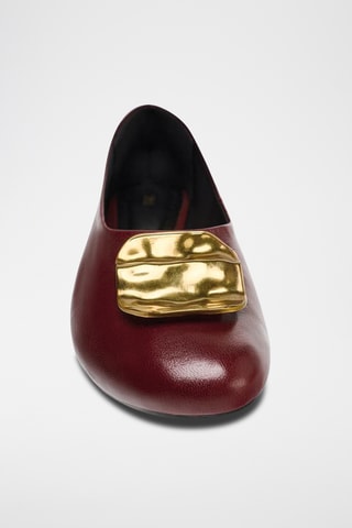 Slippers em couro - Bordô