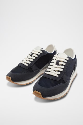 Sapatilhas em nobuck- Azul-marinho