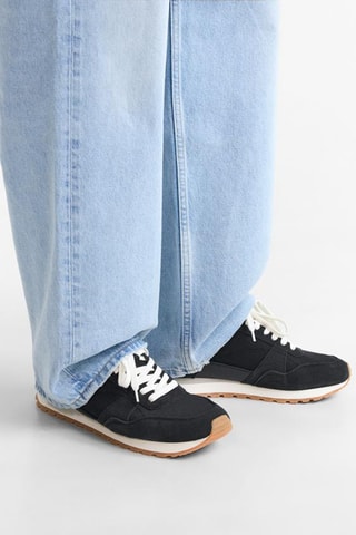 Sapatilhas em nobuck- Azul-marinho