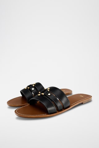 Mules em couro - Preto