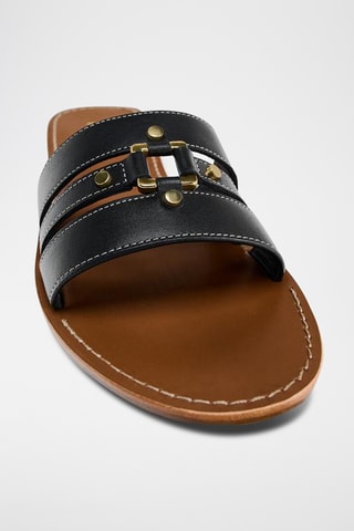 Mules em couro - Preto