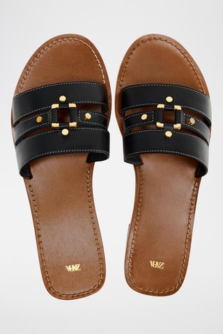 Mules em couro - Preto