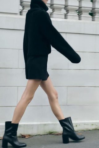 Bottines en cuir - Noir