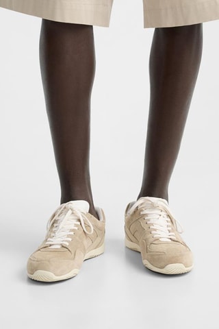 Sapatilhas em nobuck - Bege