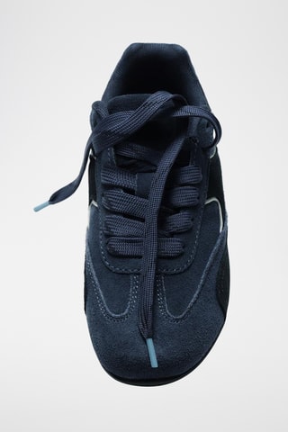 Sapatilhas em nobuck- Azul-marinho