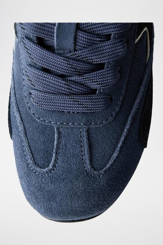 Sapatilhas em nobuck- Azul-marinho