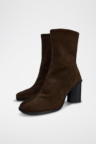 Bottines en nubuck - Marron