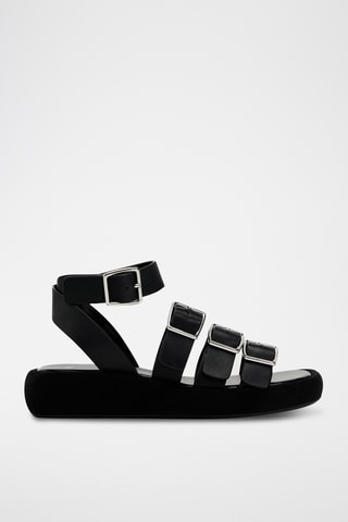 Sandálias em couro - Preto