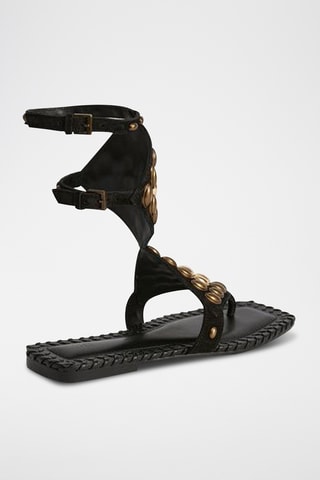 Sandálias em couro - Preto