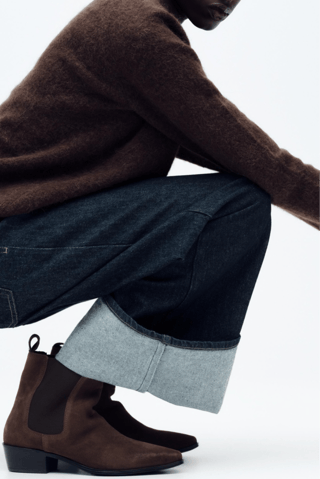 Bottines Chelsea en nubuck - Marron