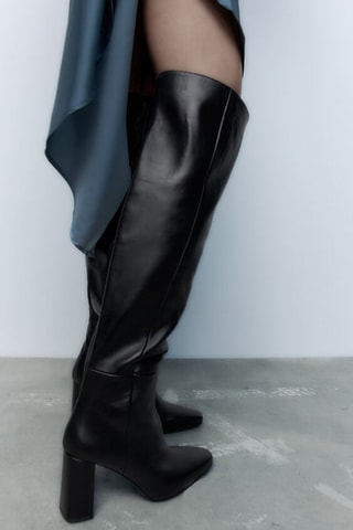 Cuissardes en cuir - Noir