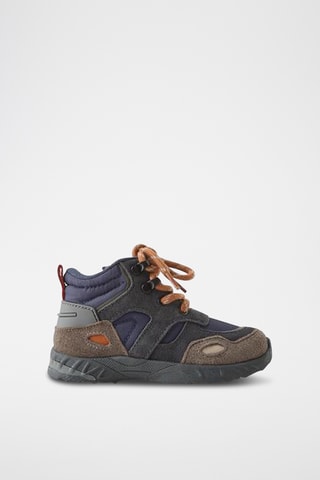 Boots em couro- Azul-marinho