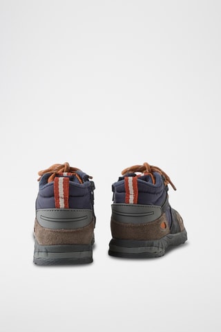 Boots em couro- Azul-marinho