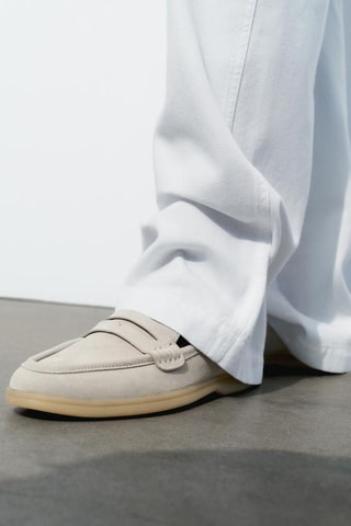 Mocassins em nobuck - Cru