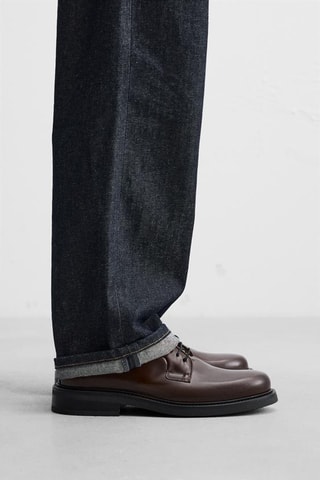 Derbies em couro - Bordô