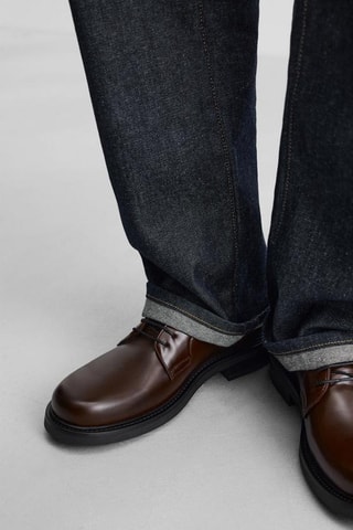 Derbies em couro - Bordô