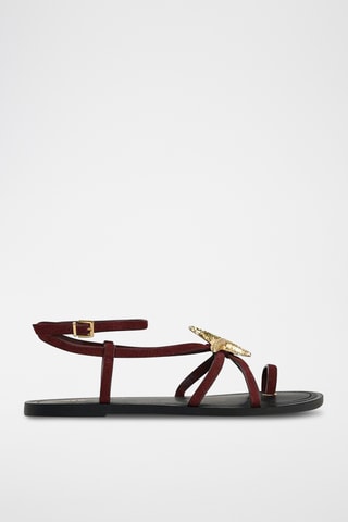 Sandálias em couro - Bordô