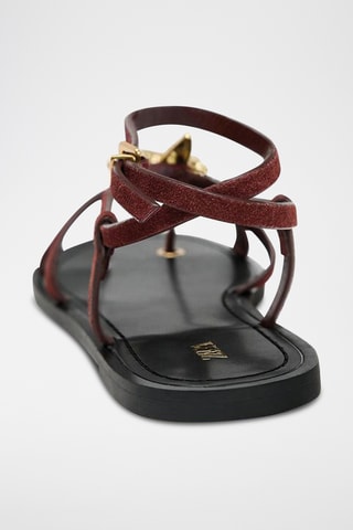 Sandálias em couro - Bordô