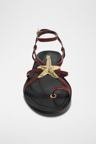 Sandálias em couro - Bordô