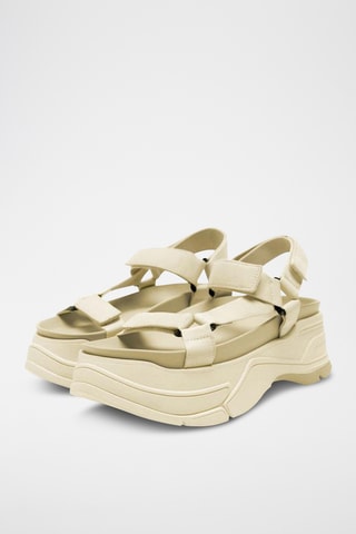 Sandálias com plataforma- Cru